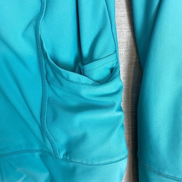 Danskin Zip Up Jacket Teal Cove Sz Large Workout Lightweight - Picture 4 of 9